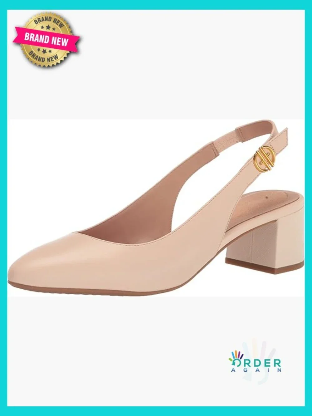 Classic Slingback Pump Block Heel Superfoam Cushioned Lightweight Business